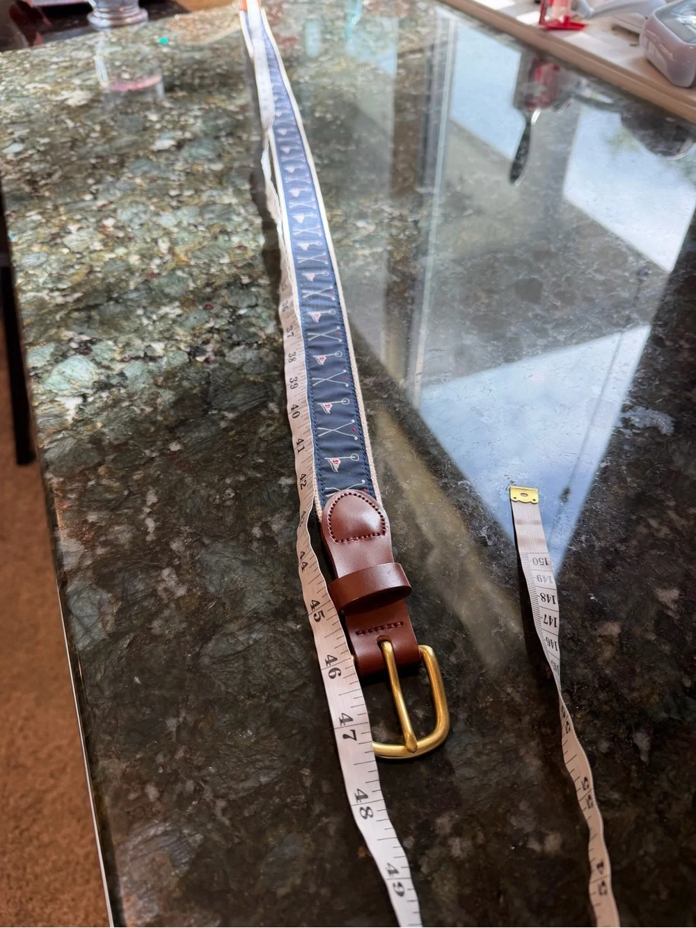 Leather Man Limited Handmade Leather Golf Belt. 18th Hole. Preppy. Country Club